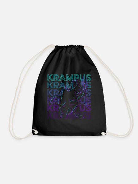 Krampus Weihnachten Retro - Turnbeutel - Schwarz