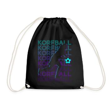 Korfball Player Retro - Drawstring Bag - black - Front
