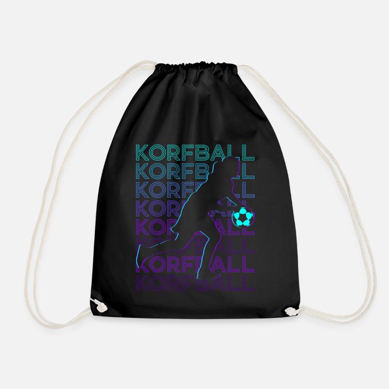 Korfball Player Retro - Drawstring Bag - black