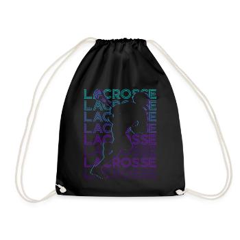 Lacrosse Spieler Retro - Turnbeutel - Schwarz - Vorne
