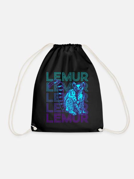Lemur Retro - Turnbeutel - Schwarz