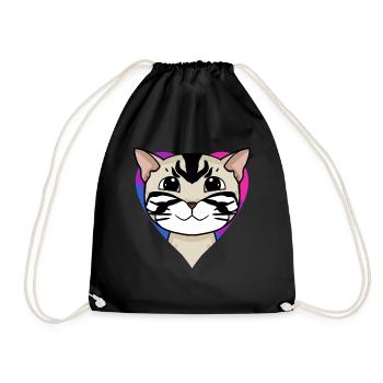 Cadeau de chat bisexuel américain à poil court - Sac de sport léger - noir - Devant