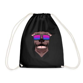 Bisexual Pit Bull Terrier Dog Gift - Drawstring Bag - black - Front
