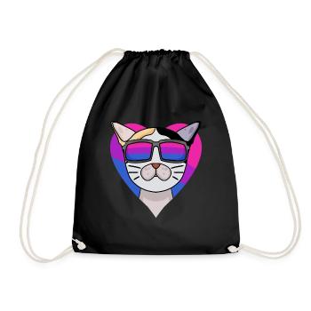 Cadeau bisexuel japonais Bobtail Cat - Sac de sport léger - noir - Devant