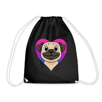 Bisexuell Mops Hund Geschenk - Turnbeutel - Schwarz - Vorne