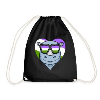 Rhinocéros Genderqueer - Sac de sport léger - noir - Devant