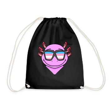 Transgender Transsexuell Axolotl Geschenk - Turnbeutel - Schwarz - Vorne