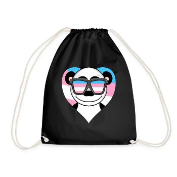 Transgender Transsexuell Panda Geschenk - Turnbeutel - Schwarz - Vorne