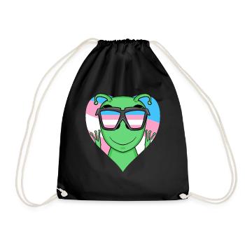 Transgender Transsexual Alien Gift - Drawstring Bag - black - Front