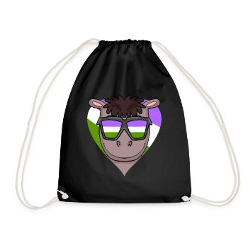 Genderqueer Cœur de cheval - Sac de sport léger - noir - Devant