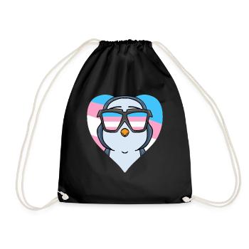 Transgender Transsexuell Pinguin Geschenk - Turnbeutel - Schwarz - Vorne