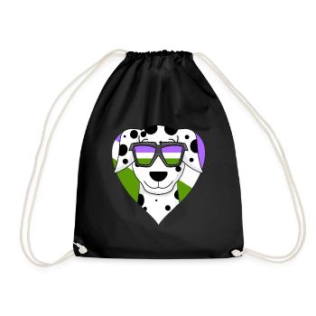 Genderqueer Lgbt Dog Dalmatian - Drawstring Bag - black - Front