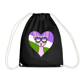 Genderqueer Lgbt Chat Sphynx - Sac de sport léger - noir - Devant