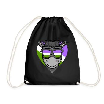 LGBT MOTIF DONKEY - Drawstring Bag - black - Front