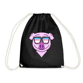 Transgender Transsexuell Schwein Geschenk - Turnbeutel - Schwarz - Vorne