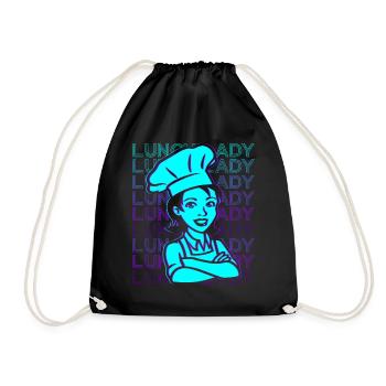 Lunch Lady Retro - Turnbeutel - Schwarz - Vorne