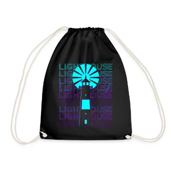 Lighthouse Retro - Drawstring Bag - black - Front