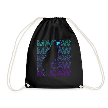 Macaw Parrot Retro - Drawstring Bag - black - Front