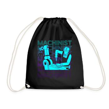 Opérateur de machine de découpe Cnc Opérateur de machine Retro - Sac de sport léger - noir - Devant