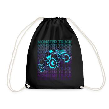 Monster Truck Retro - Drawstring Bag - black - Front