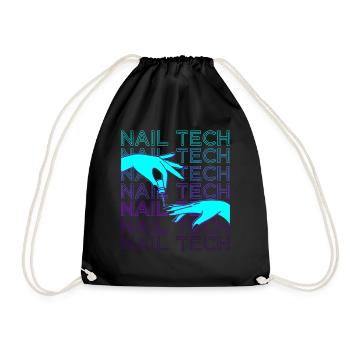 Nail Tech Nail Technician Manicurist Retro - Drawstring Bag - black - Front