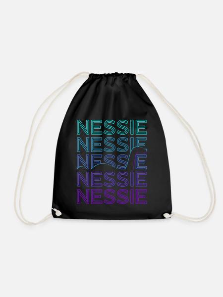 Loch Ness Monster Nessie Cryptozoology - Drawstring Bag - black