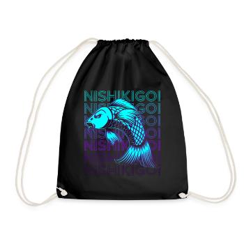 Koi Fish Carp Japanese Nishikigoi Retro - Drawstring Bag - black - Front