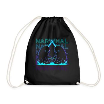 Narwal Narwal Retro - Turnbeutel - Schwarz - Vorne