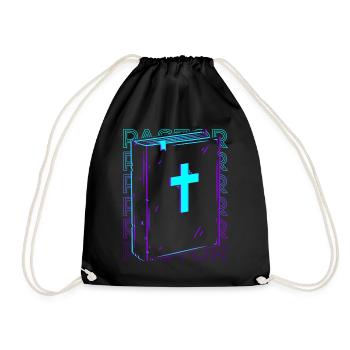 Pasteur De l’Église Chrétienne Prédicateur Retro - Sac de sport léger - noir - Devant