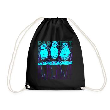 Parakeet Retro - Drawstring Bag - black - Front