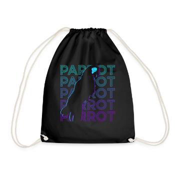 Parrot Retro - Drawstring Bag - black - Front