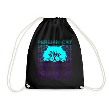 Persian Cat Retro - Drawstring Bag - black - Front