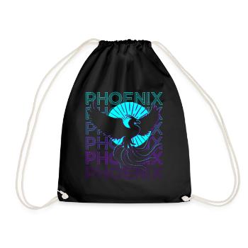 Phoenix Retro - Drawstring Bag - black - Front