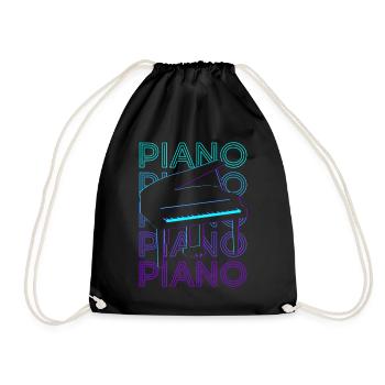 Piano Pianiste Claviériste Pianiste Rétro - Sac de sport léger - noir - Devant