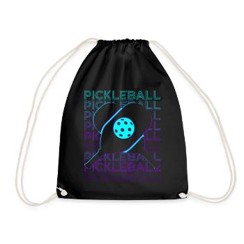 Pickleball Spieler Retro - Turnbeutel - Schwarz - Vorne