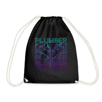 Plumber Retro - Drawstring Bag - black - Front