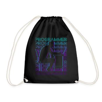 Programmer Computer Programming Encoding Gee - Drawstring Bag - black - Front