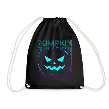 Pumpkin Head Jack O Lantern Halloween Retro - Drawstring Bag - black - Front