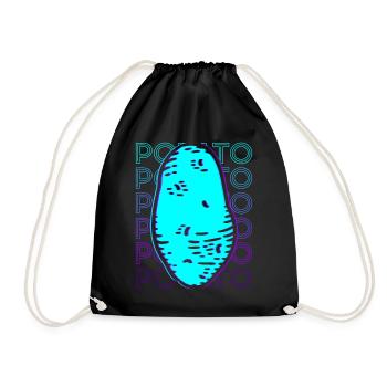Potato Retro - Drawstring Bag - black - Front