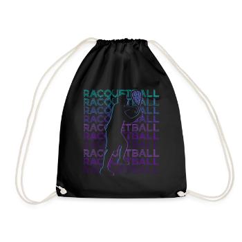 Racquetball Spieler Retro - Turnbeutel - Schwarz - Vorne