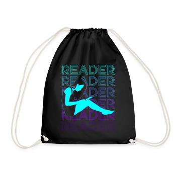 Bookworm Book Reader Lire le livre Retro - Sac de sport léger - noir - Devant