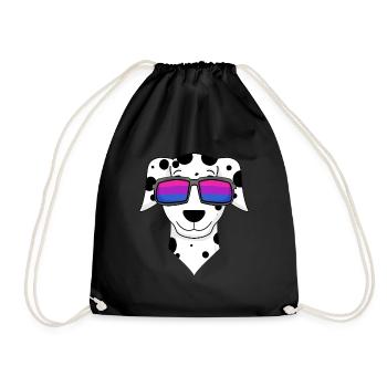 Bisexual Dalmatian Dog Gift - Drawstring Bag - black - Front