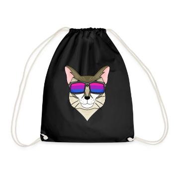 Bisexuell Singapura Katze Geschenk - Turnbeutel - Schwarz - Vorne
