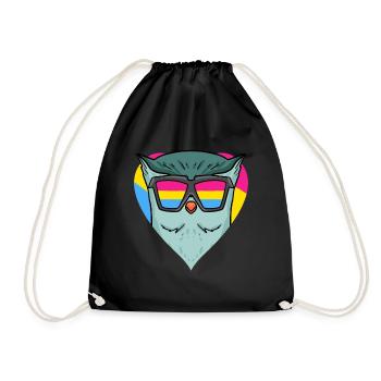 Pansexuell Eule Geschenk - Turnbeutel - Schwarz - Vorne