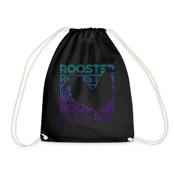 Poulet Coq Rétro - Sac de sport léger - noir - Devant