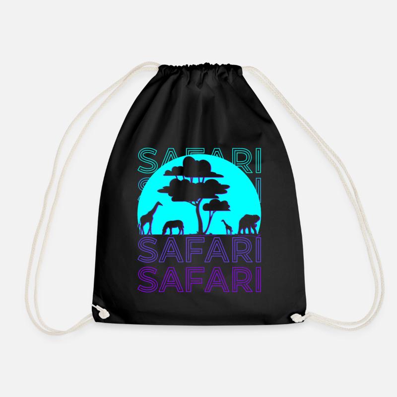 Safari Retro - Turnbeutel - Schwarz
