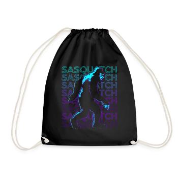 Sasquatch Bigfoot Retro - Turnbeutel - Schwarz - Vorne