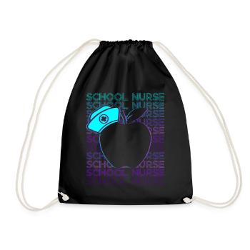 School Nurse Retro - Drawstring Bag - black - Front