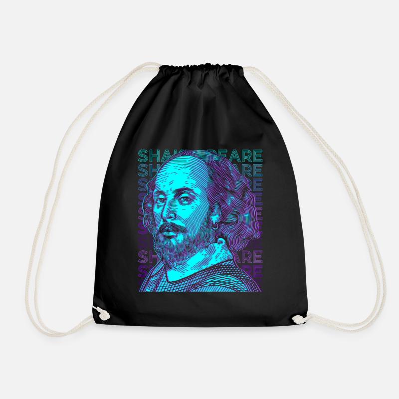 Shakespeare Retro - Drawstring Bag - black