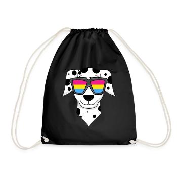 Chien dalmate pansexuel - chien avec lunettes - Sac de sport léger - noir - Devant